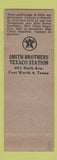 Matchbook Cover - Smith Bros Service oil gas Fort Worth TX
