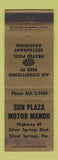 Matchbook Cover - Sun Plaza Motor Manor Silver Springs FL WEAR