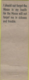 Matchbook Cover - Margaret Newton Liquor NO TOWN WEAR