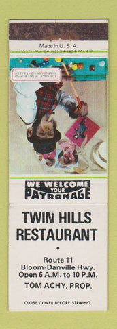 Matchbook Cover - Twin Hills Restaurant PA Danville?