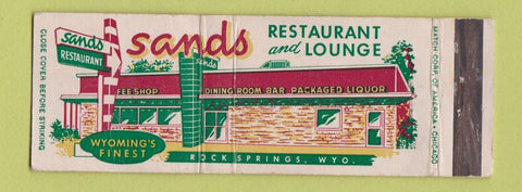 Matchbook Cover - Sands Restaurant Rock Springs WY WEAR Full Length