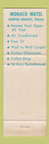 Matchbook Cover - Monaco Motel Corpus Christi TX