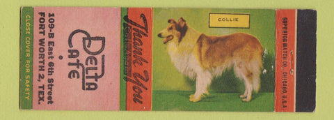 Matchbook Cover - Delta Cafe Fort Worth TX Collie