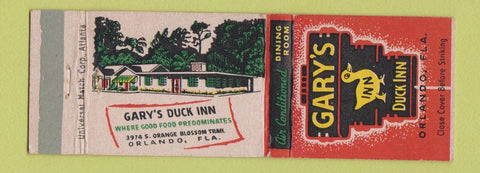 Matchbook Cover - Gary's Duck Inn Orlando FL
