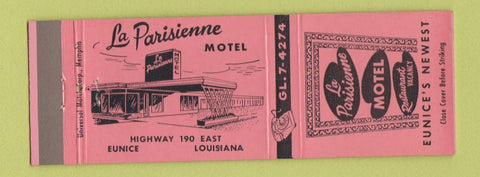 Matchbook Cover - La Parisienne Motel Eunice LA