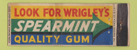 Matchbook Cover - Wrigley's Spearmint Gum  Full Length