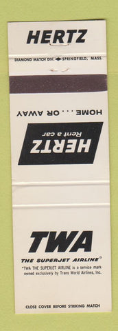 Matchbook Cover - TWA Airlines Hertz Car Rentals