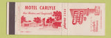Matchbook Cover - Motel Carlyle Carlyle IL
