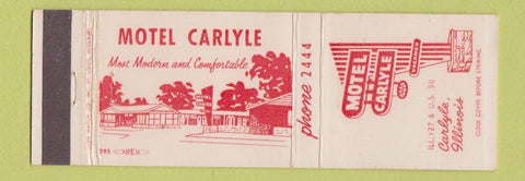 Matchbook Cover - Motel Carlyle Carlyle IL