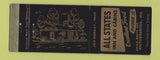 Matchbook Cover - All States Inn Cabins Gaithersburg MD