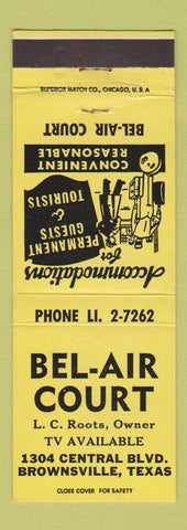 Matchbook Cover - Bel Air Court Motel Brownsville TX