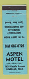 Matchbook Cover - Aspen Motel Loveland Colorado