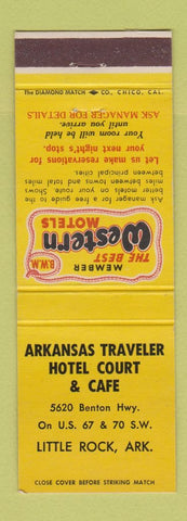 Matchbook Cover - Arkansas Traveler Hotel Court Cafe Little Rock AR Best Western