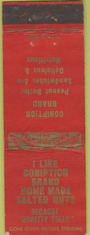 Matchbook Cover - Coniption Brand Salted Nuts Peanut Butter