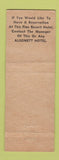 Matchbook Cover - Soreno Hotel St Petersburg FL