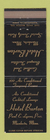 Matchbook Cover - Hotel Burton Mankato MN