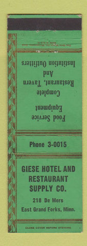Matchbook Cover - Giese Hotel Restaurant Supply East Grand Forks MN