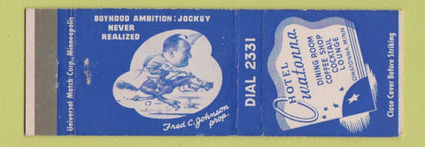 Matchbook Cover - Hotel Owatonna MN