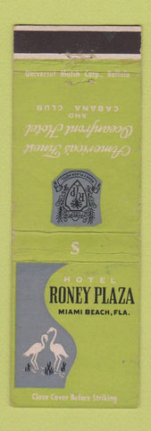 Matchbook Cover - Hotel Roney Plaza Miami Beach FL