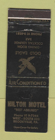 Matchbook Cover - Hilton Motel Brookville PA WEAR