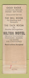 Matchbook Cover - Hilton Motel Brookville PA WEAR
