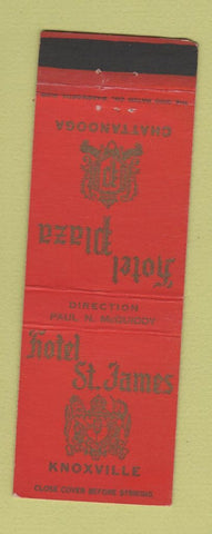 Matchbook Cover - Hotel St James Knoxville TN Plaza Chattanooga WEAR