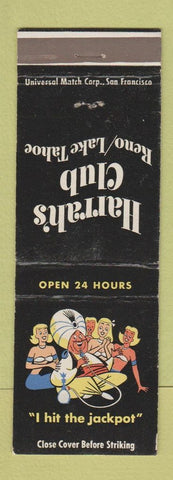 Matchbook Cover - Harrah's Club Casino Reno Lake Tahoe NV Girlie