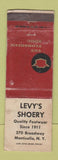 Matchbook Cover - Florsheim Shoes Levy's Monticello NY WORN