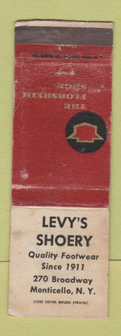 Matchbook Cover - Florsheim Shoes Levy's Monticello NY WORN
