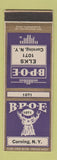 Matchbook Cover - Elks Lodge Corning NY