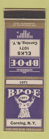 Matchbook Cover - Elks Lodge Corning NY