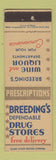 Matchbook Cover - Breeding's Drug Stores
