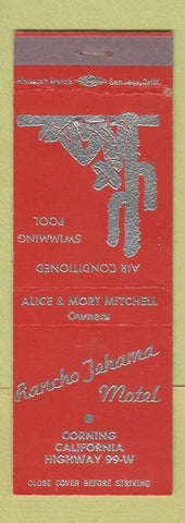 Matchbook Cover - Rancho Tehama Motel Corning CA