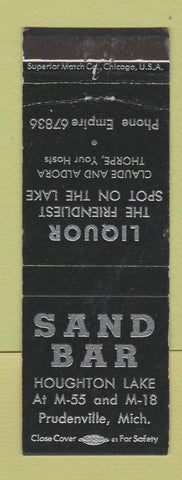 Matchbook Cover - Sand Bar Prudenville MI WEAR