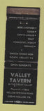 Matchbook Cover - Valley tAvern Cedar Hollow PA WEAR