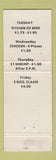 Matchbook Cover - Valley tAvern Cedar Hollow PA WEAR