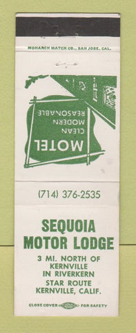 Matchbook Cover - Sequoia Motor Lodge Kernville CA