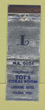 Matchbook Cover - Tot's Coral Room Lorraine Hotel Toledo OH WEAR