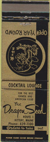 Matchbook Cover - Dragon Seed Kittery ME Chinese Food