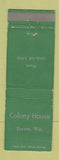 Matchbook Cover - Colony House Trevor WI WEAR