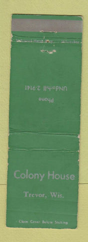 Matchbook Cover - Colony House Trevor WI WEAR
