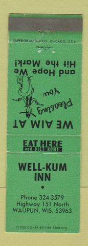 Matchbook Cover - Well Kum Inn Waupun WI