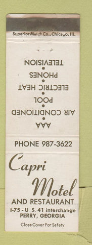 Matchbook Cover - Capri Motel Perry GA WEAR