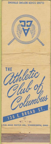 Matchbook Cover - Athletic Club of Columbus OH WORN