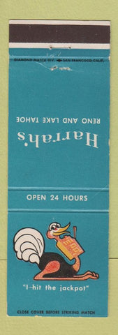 Matchbook Cover - Harrah's Casino Reno Lake Tahoe NV