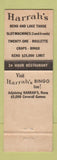 Matchbook Cover - Harrah's Casino Reno Lake Tahoe NV