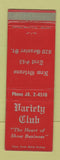 Matchbook Cover - Variety Club New Orleans LA WEAR