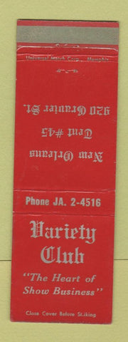 Matchbook Cover - Variety Club New Orleans LA WEAR