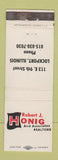 Matchbook Cover - Robert Honig Real Estate Lockport IL