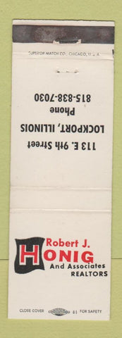 Matchbook Cover - Robert Honig Real Estate Lockport IL